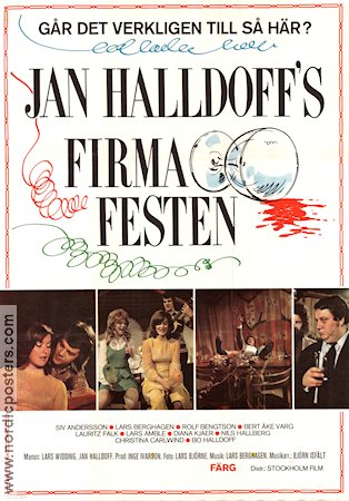 Firmafesten 1972 poster Lars Berghagen Siv Andersson Rolf Bengtsson Bert Åke Varg Jan Halldoff
