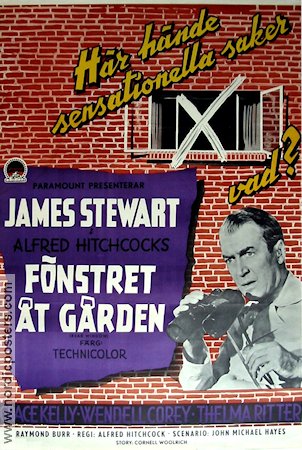 Fönstret åt gården 1954 poster James Stewart Grace Kelly Alfred Hitchcock