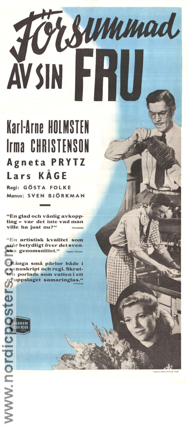 Försummad av sin fru 1947 poster Karl-Arne Holmsten Irma Christenson Agneta Prytz Gösta Folke