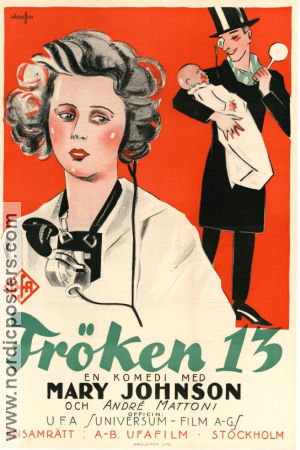 Fröken 13 1925 poster Mary Johnson André Mattoni