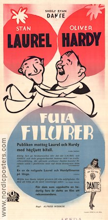 Fula filurer 1942 poster Laurel and Hardy Helan och Halvan