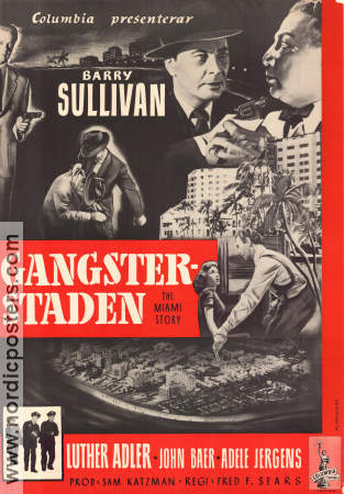 Gangsterstaden 1954 poster Barry Sullivan Luther Adler John Baer Fred F Sears Affischkonstnär: V Lipniunas Film Noir