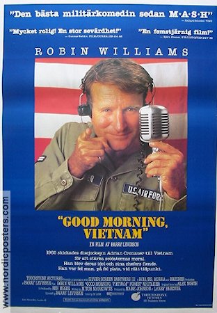 Good Morning Vietnam 1987 poster Robin Williams Forest Whitaker Tom T Tran Barry Levinson