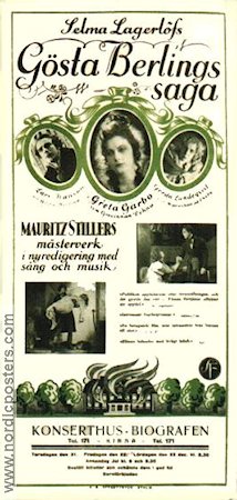 Gösta Berlings saga 1924 poster Greta Garbo Lars Hanson Mauritz Stiller Text: Selma Lagerlöf