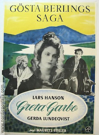Gösta Berlings saga 1924 poster Greta Garbo Lars Hanson Mauritz Stiller Text: Selma Lagerlöf Berg