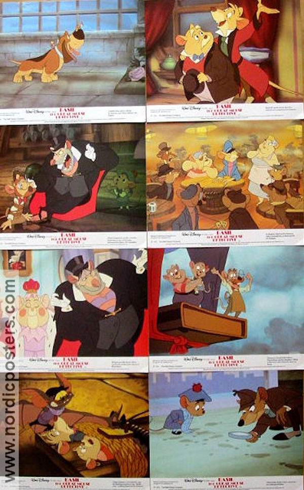 The Great Mouse Detective 1986 lobbykort Vincent Price Ron Clements Animerat