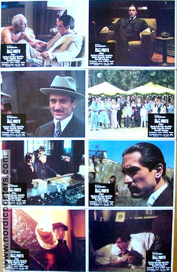 Gudfadern 2 1974 lobbykort Al Pacino Robert Duvall Diane Keaton Robert De Niro Francis Ford Coppola Maffia