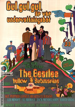 Gul gul gul är vår undervattningsbåt 1968 poster Beatles Paul McCartney George Dunning Skepp och båtar Rock och pop Animerat