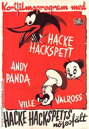 Hacke Hackspetts nöjesfält 1947 poster Woody Woodpecker Hacke Hackspett Animerat