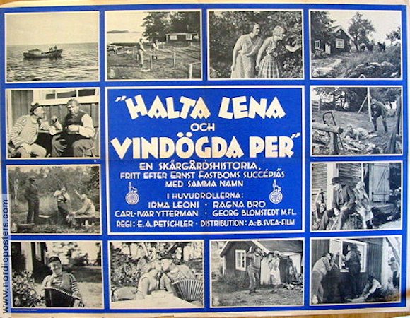 Halta Lena och vindögde Per 1933 poster Irma Leoni Erik A Petschler Skärgård