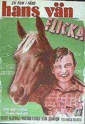Hans vän Flicka 1944 poster Roddy McDowall Hästar