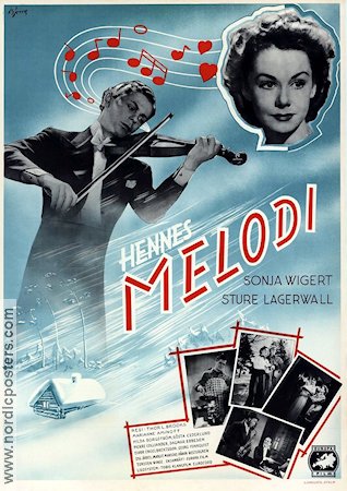 Hennes melodi 1940 poster Sonja Wigert Sture Lagerwall