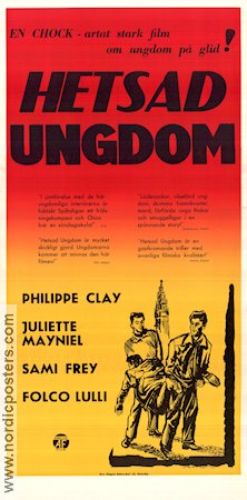 Hetsad ungdom 1959 poster Philippe Clay Juliette Mayniel Sami Frey Bernard-Roland