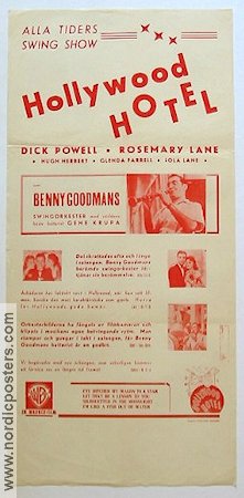Hollywood Hotel 1939 poster Dick Powell Benny Goodman Busby Berkeley Jazz