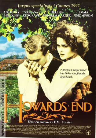 Howards End 1992 poster Anthony Hopkins Helena Bonham Carter James Ivory Text: E M Forster Romantik
