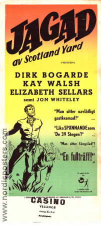 Jagad av Scotland Yard 1952 poster Dirk Bogarde Jon Whiteley Elizabeth Sellars Charles Crichton Poliser Film Noir