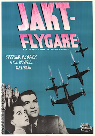 Jaktflygare 1951 poster Stephen McNally Flyg