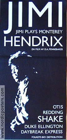 Jimi Plays Monterey 1987 poster Jimi Hendrix DA Pennebaker Rock och pop