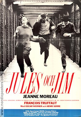 Jules och Jim 1962 poster Jeanne Moreau Oskar Werner Francois Truffaut
