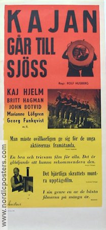 Kajan går till sjöss 1943 poster Kaj Hjelm John Botvid Georg Funkquist Marianne Löfgren Rolf Husberg Skepp och båtar