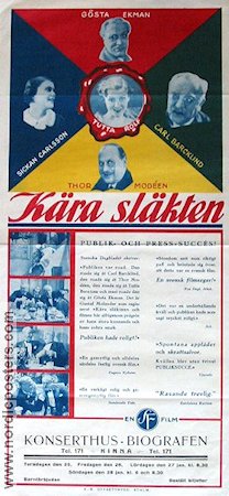 Kära släkten 1933 poster Thor Modéen Tutta Rolf Sickan Carlsson Gösta Ekman