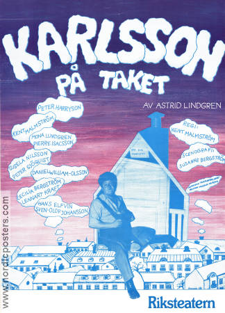 Karlsson på taket Riksteatern 1983 affisch Peter Harrysson Text: Astrid Lindgren Hitta mer: Riksteatern