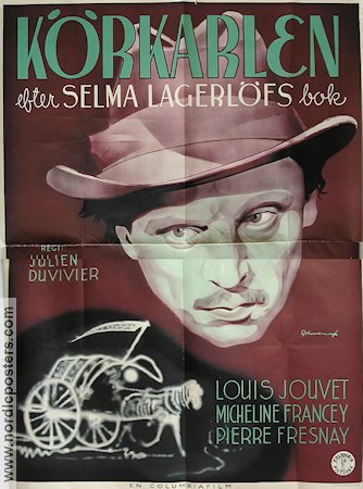 Körkarlen 1939 poster Julien Duvivier Louis Jouvet Pierre Fresnay Text: Selma Lagerlöf Eric Rohman art Hitta mer: Large poster