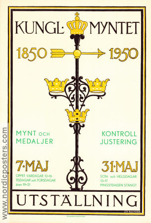 Kungliga myntet 1850-1950 1950 affisch Hitta mer: Riksbanken Hitta mer: Myntverket Hitta mer: Museum Hitta mer: Stockholm