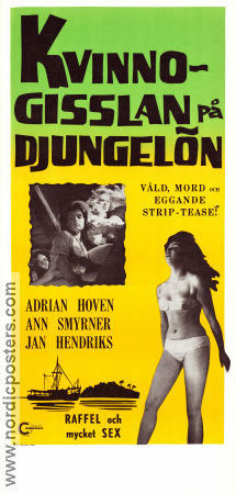 Kvinnogisslan på djungelön 1969 poster Adrian Hoven Ann Smyrner Jan Hendriks Otto Meyer