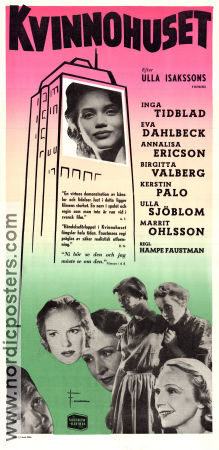 Kvinnohuset 1953 poster Inga Tidblad Eva Dahlbeck Annalisa Ericson Birgitta Valberg Hampe Faustman Text: Ulla Isaksson