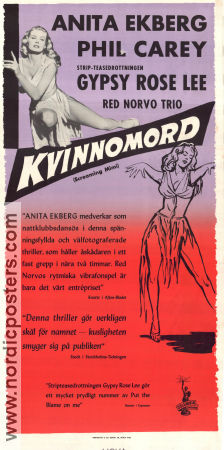 Kvinnomord 1958 poster Anita Ekberg Phil Carey Gerd Oswald Film Noir Damer