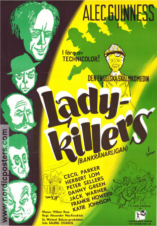The Ladykillers 1955 poster Alec Guinness Peter Sellers Cecil Parker Herbert Lom Alexander Mackendrick