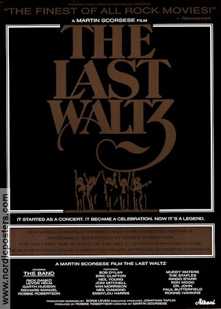 The Last Waltz 1979 poster The Band Martin Scorsese Rock och pop Dokumentärer