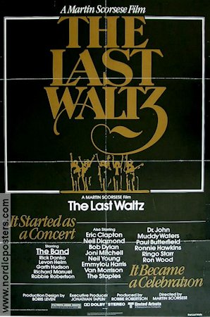 The Last Waltz 1979 poster The Band Martin Scorsese Rock och pop Dokumentärer