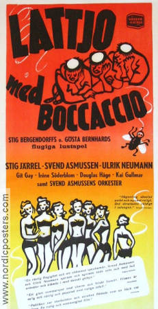 Lattjo med Boccaccio 1949 poster Stig Järrel Git Gay Gösta Bernhard Hitta mer: Revy