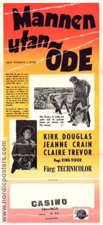 Mannen utan öde 1955 poster Kirk Douglas Jeanne Craine King Vidor