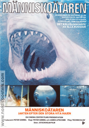 Människoätaren 1971 poster Tom Chapin Phil Clarkson Stuart Cody Peter Gimbel Fiskar och hajar Dykning Dokumentärer