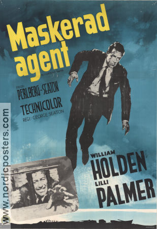 Maskerad agent 1962 poster William Holden Lilli Palmer Hugh Griffith George Seaton Agenter
