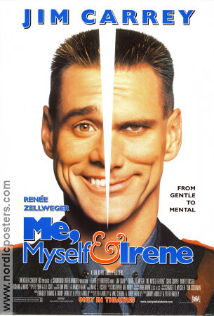 Me Myself and Irene 2000 poster Jim Carrey Renée Zellweger Anthony Anderson Bobby Farrelly