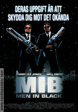 MIB Men in Black 1997 poster Tommy Lee Jones Will Smith Linda Fiorentino Barry Sonnenfeld Vapen Från serier