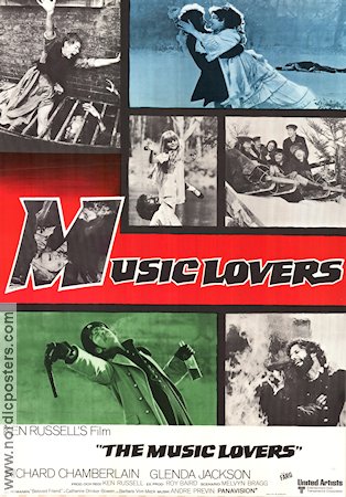 The Music Lovers 1971 poster Richard Chamberlain Glenda Jackson Ken Russell