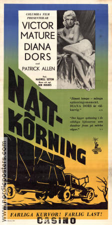 Nattkörning 1957 poster Victor Mature Diana Dors