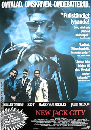 New Jack City 1991 poster Wesley Snipes Ice-T Allen Payne Mario Van Peebles Glasögon Gäng