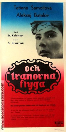 Och tranorna flyga 1957 poster Tatyana Samoilova Ryssland