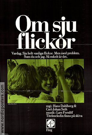 Om sju flickor 1973 poster Bergljot Arnadottir Lena Brogren Agneta Ehrensvärd Hans Dahlberg