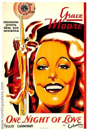 One Night of Love 1934 poster Grace Moore Tullio Carminati