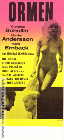 Ormen 1966 poster Christina Schollin Harriet Andersson Hans Ernback Hans Abramson Text: Stig Dagerman