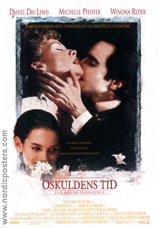 Oskuldens tid 1993 poster Daniel Day-Lewis Michelle Pfeiffer Winona Ryder Martin Scorsese