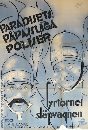 Paradisets påpassliga poliser 1937 poster Fyrtornet och Släpvagnen Fy og Bi Danmark
