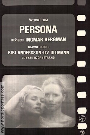 Persona 1966 poster Liv Ullmann Bibi Andersson Ingmar Bergman Affischen från: Yugoslavia